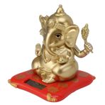 TYTOGE Ganesha Fil Tanrı Heykelleri Güneş Enerjili Hint Ganesha Idol Heykelcik Araba Gösterge Paneli Ev Dekorasyonu El Sanatları için (Altın)