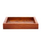 TYTOGE Kare Masif Ahşap Çay Tepsisi Kahve Suşi Atıştırmalıkları Cafe Restaurant için Servis Tabağı (12,5 x 12,5 cm)