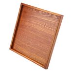 TYTOGE Kare Masif Ahşap Çay Tepsisi Kahve Suşi Atıştırmalıkları Cafe Restaurant için Servis Tabağı (30 x 30 cm)