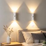 TZSMUM 120° Hareket Sensörlü İç Mekan Modern LED Duvar Lambası USB Şarj Edilebilir Manyetik Duvar Işıkları 3000 K / 4000 K / 6000 K Merdiven için Kısılabilir (2 Adet, Beyaz)