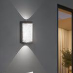 TZSMUM Duvar lambası LED dış mekan modern duvar lambası yukarı ve aşağı duvar aydınlatması IP65 su geçirmez duvar lambaları siyah iç/dış alüminyum giriş bahçe teras için (kare, beyaz ışık)