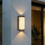TZSMUM Duvar lambası LED dış mekan modern duvar lambası yukarı ve aşağı duvar aydınlatması IP65 su geçirmez duvar lambaları siyah iç/dış alüminyum giriş bahçe teras için (yuvarlak, sıcak ışık)