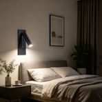 TZSMUM İç LED okuma duvar aydınlatması, şalterli, USB bağlantısı, duvar lambası, 350° döndürülebilir, modern, alüminyum, siyah, dikdörtgen tasarım, yatak odası, oturma odası, yatak başlığı için (beyaz