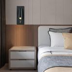 TZSMUM İç LED okuma duvar aydınlatması, şalterli, USB bağlantısı, duvar lambası, 350° döndürülebilir, modern, alüminyum, siyah, dikdörtgen tasarım, yatak odası, oturma odası, yatak başlığı için (sıcak