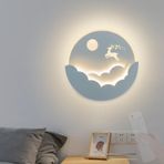 TZSMUM İç Mekan LED Beyaz Uzaktan Kumandalı Modern Duvar Lambası Duvar Lambası 2700 K-6500K Kısılabilir Duvar Aydınlatmaları Yaratıcı Güneş Ay Oturma Odası Merdivenler için Tasarım (B)