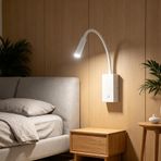 TZSMUM LED duvar aydınlatması 360° döndürülebilir şalterli duvar lambası modern iç mekan alüminyum duvar lambası yatak başı okuma kaz boynu far yatak odası koridor oturma odası için (nötr ışık, beyaz)