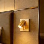 TZSMUM LED Duvar Lambası 350° Dönen Anahtarlı Duvar Lambası Modern İç Mekan Alüminyum Duvar Aydınlatmaları Minimalist Dikdörtgen Tasarım Merdiven Okuma Noktası (Sıcak Işık, Altın)