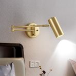 TZSMUM LED Endüstriyel Duvar Lambası İç Mekan 180° Dönebilir Duvar Lambası Uzun Döner Kol Duvar Aydınlatması Akrilik Demir Vintage Oturma Odası Koridor için Minimalist Tasarım (Beyaz Işık, A Altın)