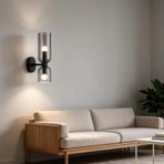 TZSMUM LED iç duvar lambası, yaratıcı cam abajur, duvar aydınlatması, retro, endüstriyel komodin, dekorasyon, duvar lambası, demir, oturma odası, yatak odası, koridor için minimalist (beyaz ışık, gri)