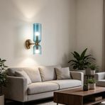 TZSMUM LED iç duvar lambası, yaratıcı cam abajur, duvar aydınlatması, retro, endüstriyel komodin, dekorasyon, duvar lambası, demir, oturma odası, yatak odası, koridor için minimalist (beyaz ışık, mavi