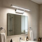 TZSMUM LED iç mekan duvar lambası banyo aynası su geçirmez duvar lambası 180° döndürülebilir şalterli duvar aydınlatması minimalist gümüş paslanmaz çelik oturma odası koridor merdiven boşluğu için (25