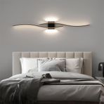 TZSMUM LED Lineer Uzun İç Mekan Duvar Lambası Akrilik Demir Duvar Lambası Modern Dalga Tasarım Duvar Aydınlatmaları Oturma Odası Merdiven için Minimalist Atmosfer Dekorasyonu (65 cm, Siyah Nötr Işık)