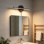 TZSMUM LED Modern Duvar Lambası Banyo Ayna Su Geçirmez Duvar Aydınlatması Şalterli Fiş Duvar Lambası İç Mekan Minimalizm Dikdörtgen Alüminyum Demir Mutfak Oturma Odası için (Sıcak Işık, Siyah)