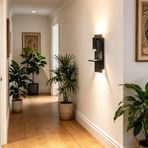TZSMUM LED Modern Duvar Lambası Şalterli USB Şarj Bağlantısı Duvar Aydınlatması 350° Döndürülebilir Komodin Okuma Duvar Lambası İç Mekan Minimalist Alüminyum Demir Oturma Odası için (Sıcak Işık, Siyah