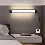 TZSMUM Modern duvar lambası LED iç duvar lambası fişli ve kablolu duvar aydınlatması duvar aydınlatması duvar lambaları oturma odası yatak odası merdiven için uzun dekoratif (nötr ışık, 30 cm)