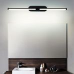 TZSMUM Modern LED banyo duvar lambası iç mekan su geçirmez ayna duvar aydınlatması siyah uzun doğrusal duvar lambası demir yaratıcı dekorasyon yatak odası merdiven boşluğu için (20 cm, beyaz ışık)