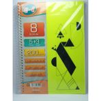 U-4 5+3 Bölümlü 200 Yaprak A4 Sipralli Ayraçlı Defter 5 Kareli 3 Çizgili Çoklu Defter