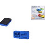 U-4 Renkli Eva Sünger Mıknatıslı Tahta Silgisi (Ebat: 10,5 cm x 5,6 cm x 2 Cm) (1 Adet) - Mavi