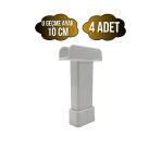U Geçme Beyaz Plastik Ayarlı Ayak Mobilya Masa Ve Dolap Ayağı(Beyaz)(6Cm - 10Cm) Beyaz 10Cm 10Cm - 4 Adet