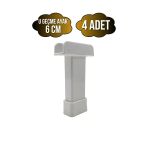 U Geçme Beyaz Plastik Ayarlı Ayak Mobilya Masa Ve Dolap Ayağı(Beyaz)(6Cm - 10Cm) Beyaz 6Cm 6Cm - 4 Adet