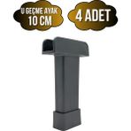 U Geçme Gri Plastik Ayarlı Ayak Mobilya Masa ve Dolap Ayağı(Gri)(6cm - 10CM) - 10cm - 4 ADET