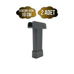 U Geçme Gri Plastik Ayarlı Ayak Mobilya Masa Ve Dolap Ayağı(Gri)(6Cm - 10Cm) Gri 10Cm 10Cm - 2 Adet
