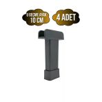 U Geçme Gri Plastik Ayarlı Ayak Mobilya Masa Ve Dolap Ayağı(Gri)(6Cm - 10Cm) Gri 10Cm 10Cm - 4 Adet