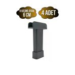 U Geçme Gri Plastik Ayarlı Ayak Mobilya Masa Ve Dolap Ayağı(Gri)(6Cm - 10Cm) Gri 6Cm 6Cm - 4 Adet