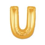 U Harf Altın Renk 100 cm Folyo Balon