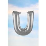 U Harfi Gümüş Folyo Balon 100 Cm 40 İnç 1 Metre Silver