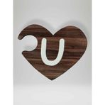 U Harfi (Sağ Parça) – Ahşap Puzzle Kalp Harf Magnet – Buzdolabı Süsü – İkili Uyumlu (kod:1040)