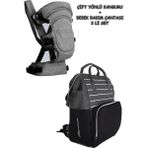U.s.f Ergonomik Bebek Taşıma Kangurusu Bebek Kanguru & Bebek Bakım Çantası 2'li Set - Gri