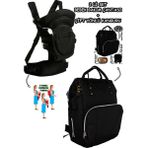 U.s.f Ergonomik Bebek Taşıma Kangurusu Bebek Kanguru & Bebek Bakım Çantası 2'li Set - Siyah