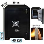 U.S.F Ev ve Ofis Tipi 40 cm Çelik Para Kasası 45 kg - Gri - Siyah