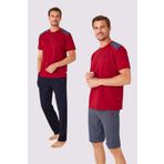 U.S. Polo Assn. 12032 Erkek 3'Lü Pijama Takım