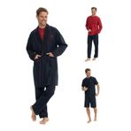 U.S Polo Assn. 12040 Erkek Pijama Takımı, Sabahlıklı, 5'li Set, Lacivert, S Beden