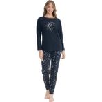 U.S. Polo Assn. 17118 Kadın Yuvarlak Yaka Pijama Takımı - 2XL - Lacivert