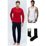 U.S Polo Assn 17394 Damat Pijama Çamaşır 4 Lü Set Çeyiz Takım