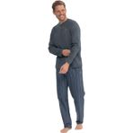 U.S. Polo Assn. 18849 Erkek Antrasit Melanj Uzun Kollu Patlı Penye Süprem Dokuma Pijama Takım