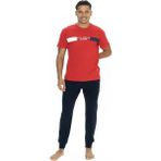 U.S. Polo Assn. 18888 Erkek Kısa Kollu Bisiklet Yaka Paçası Lastikli Pijama Takımı-Kırmızı