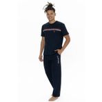 U.S. Polo Assn. 18895 Erkek Kısa Kollu Bisiklet Yaka Pijama Takımı-Lacivert