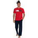 U.S. Polo Assn. 18899 Erkek Kısa Kollu Bisiklet Yaka Pijama Takımı-Kırmızı