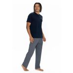 U.S. Polo Assn. 18907 Erkek Kısa Kollu Yakası Düğmeli Pijama Takımı-Lacivert
