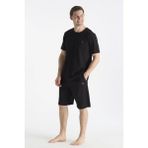U.s Polo Assn. 19012 Erkek Kısa Kollu Şortlu Pijama Takımı-Siyah