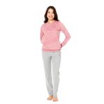 U.S. POLO ASSN. 2 İplik Kışlık Pijama Takım, 2XL, USPA20123W25-26, Gül Kurusu, kadın