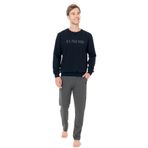 U.S. POLO ASSN. 2 İplik Kışlık Pijama Takımı, 2XL, USPA18934W25-26, Lacivert, erkek