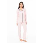 U.S Polo Assn. 20138 Kadın Uzun Kollu Gömlek Pijama Takımı, Pembe, S Beden