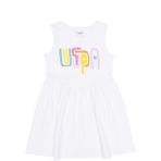 U.S. Polo Assn. 50266727-VR013 Beyaz Örme Kız Çocuk Elbise