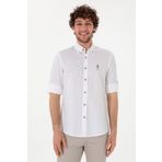 U.S. Polo Assn. 50305696-VR013 Uzun Kollu Beyaz Erkek Gömlek