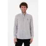 U.S. Polo Assn. 50306310-VR024 Gri Çizgili Erkek Gömlek